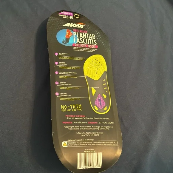 Avia plantar fasciitis orthotic insole - Picture 3 of 3